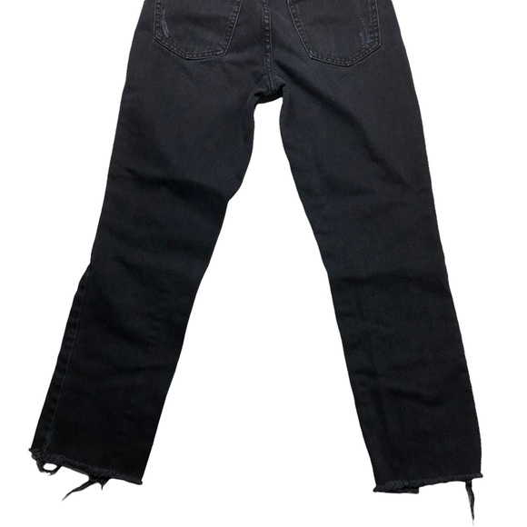 PacSun Faded Black 100% Cotton Mid Rise Distressed Ankle Mom Jeans - Picture 10 of 16